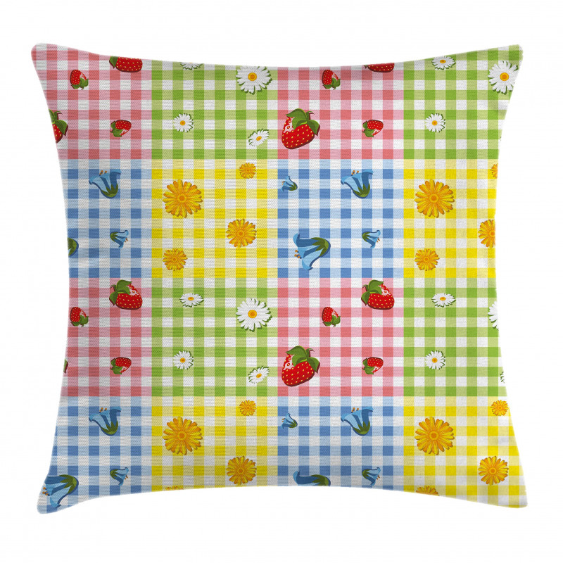 Berries Flowers Picnic Pillow Cover