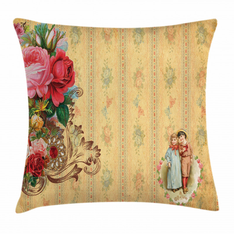 Romantic Country Roses Pillow Cover