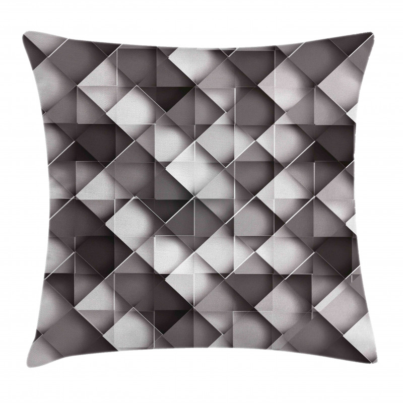 Grey Ombre Squares Pillow Cover