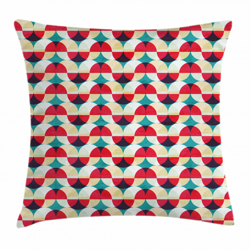 Retro Geometric Circle Pillow Cover