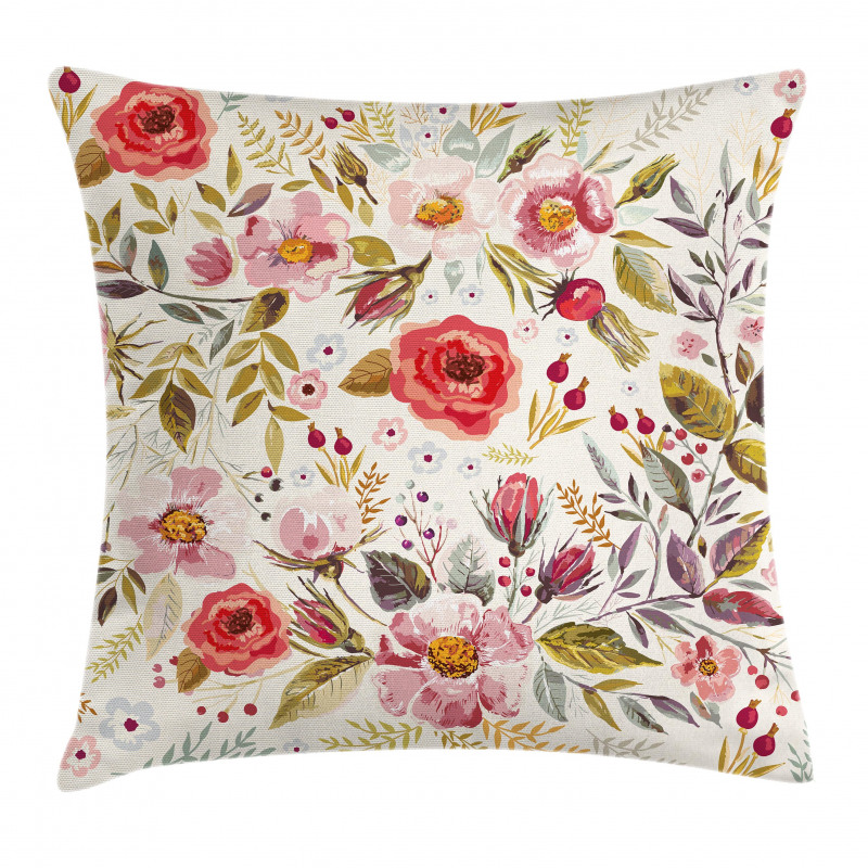Flowers Roses Blooms Pillow Cover