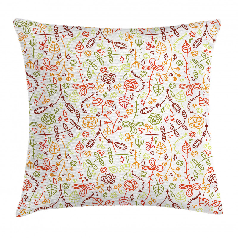 Orange Leaves Harvest Pillow Cover