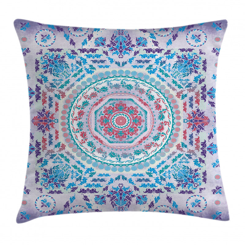 Floral Medallion Design Pillow Cover