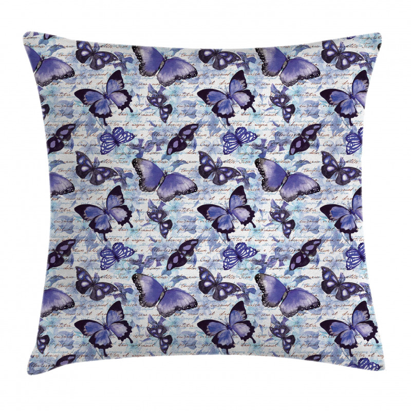 Old Flowers Butterfly Pillow Cover