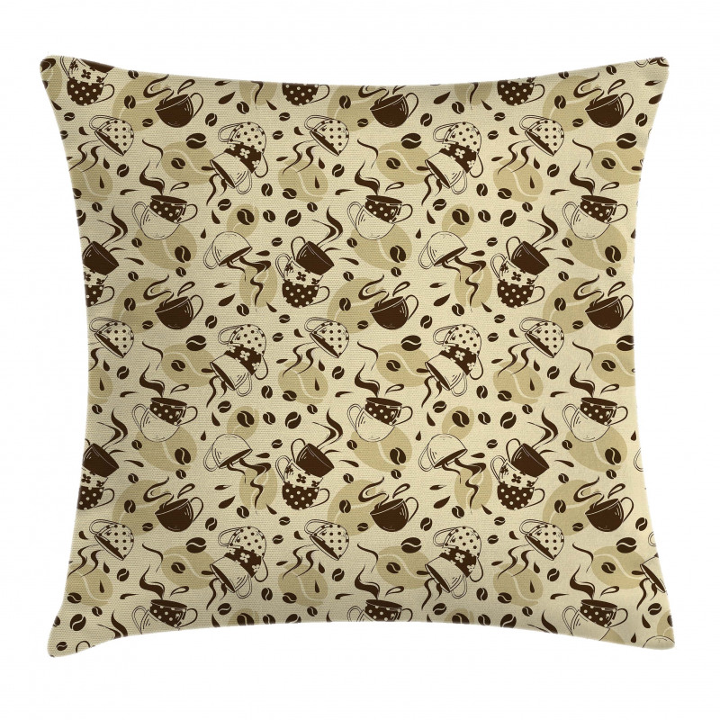 Brown Coffee Cups Pillow Cover