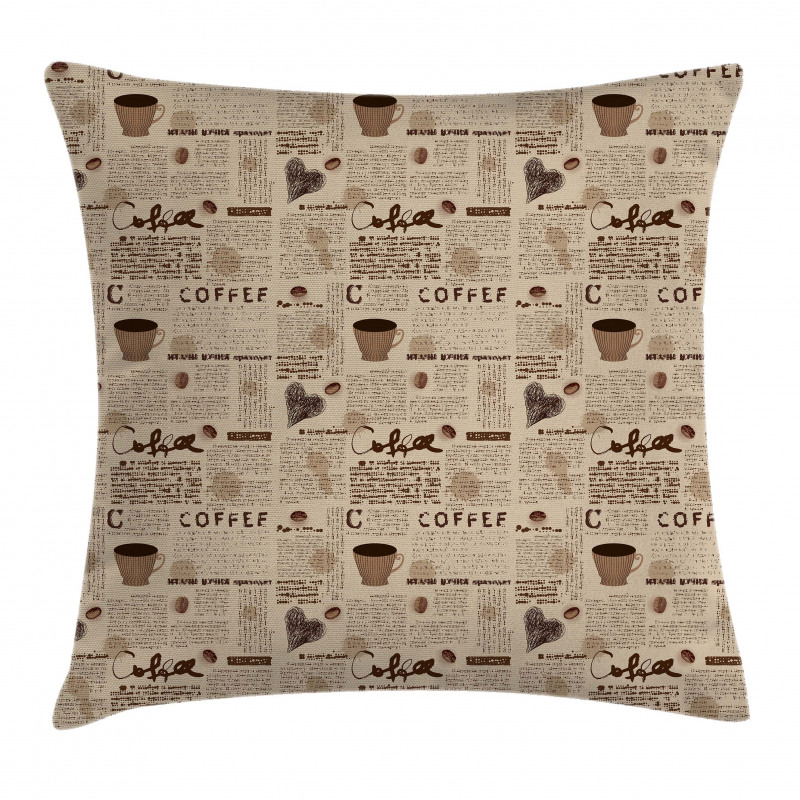 Coffee Cups Writing Pillow Cover