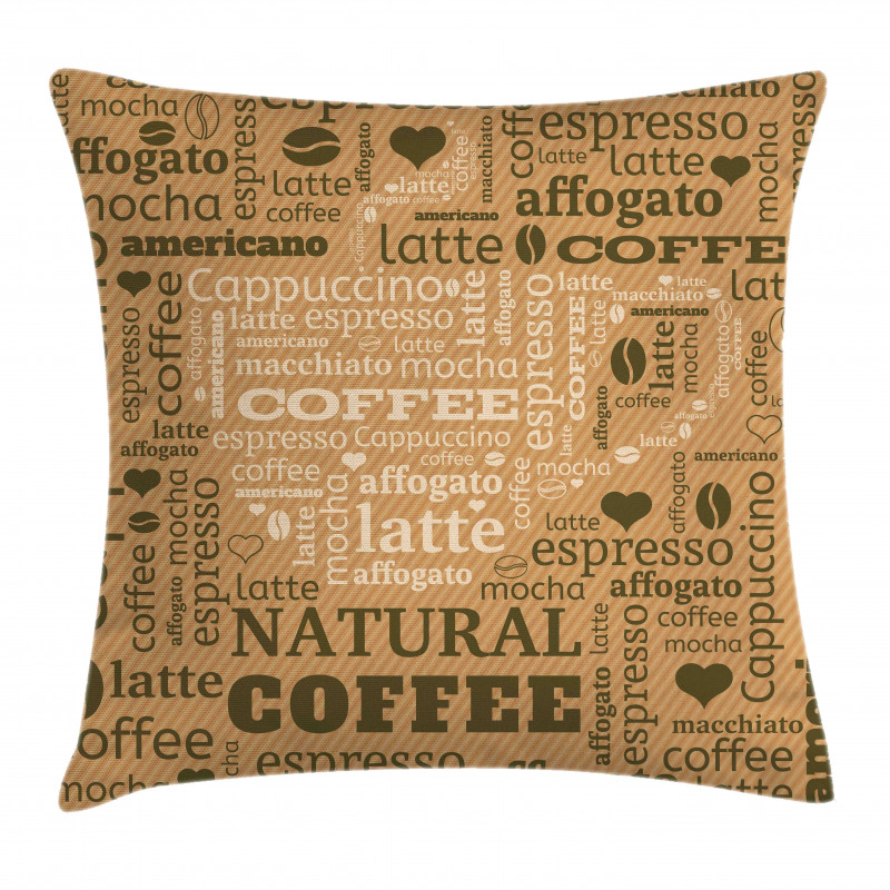 Hot Coffee Beverage Pillow Cover