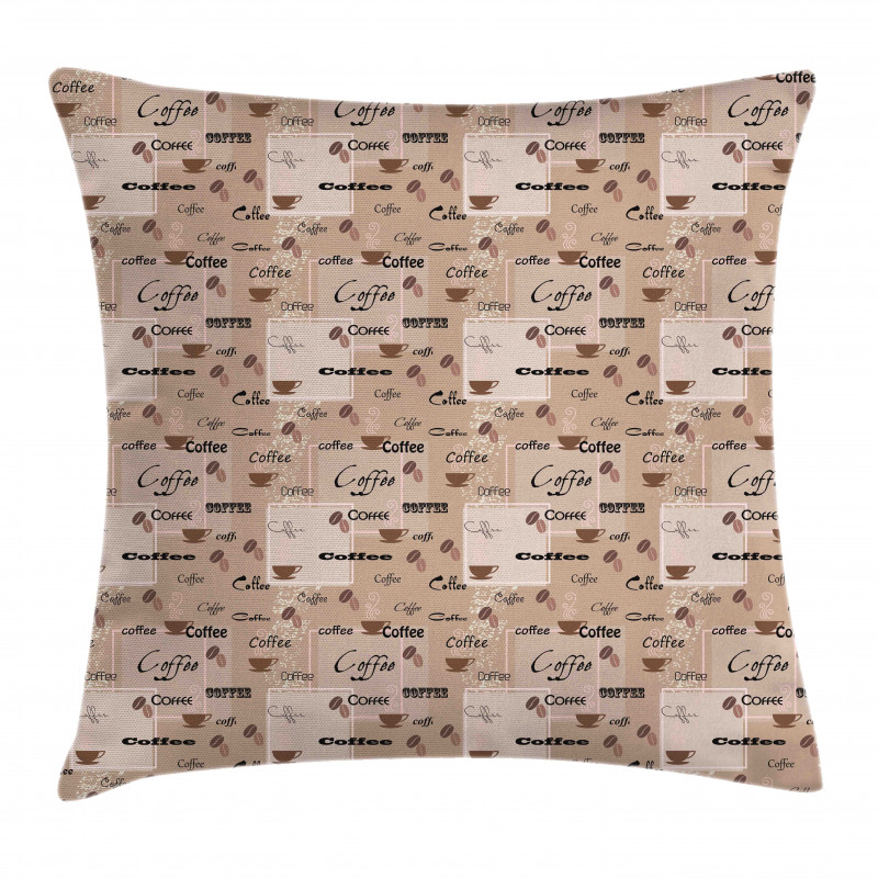 Coffee Typography Beans Pillow Cover
