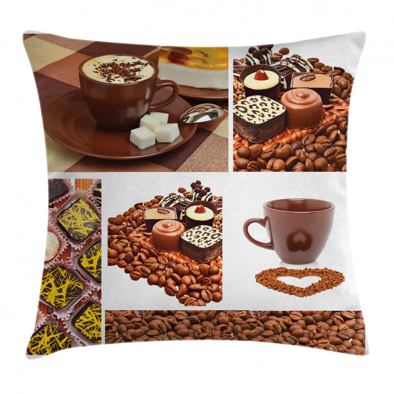 Sweets and Coffee Beans Pillow Cover
