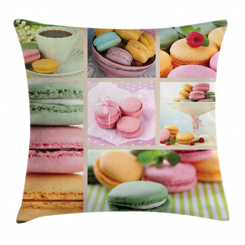 French Macaroon Coffee Pillow Cover