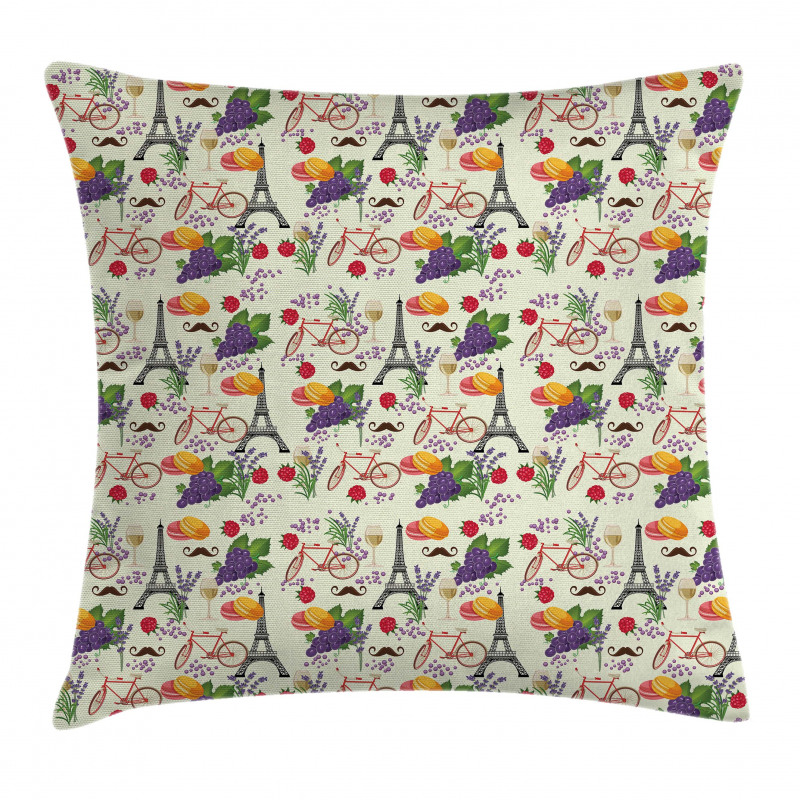 French Wine Macarons Pillow Cover