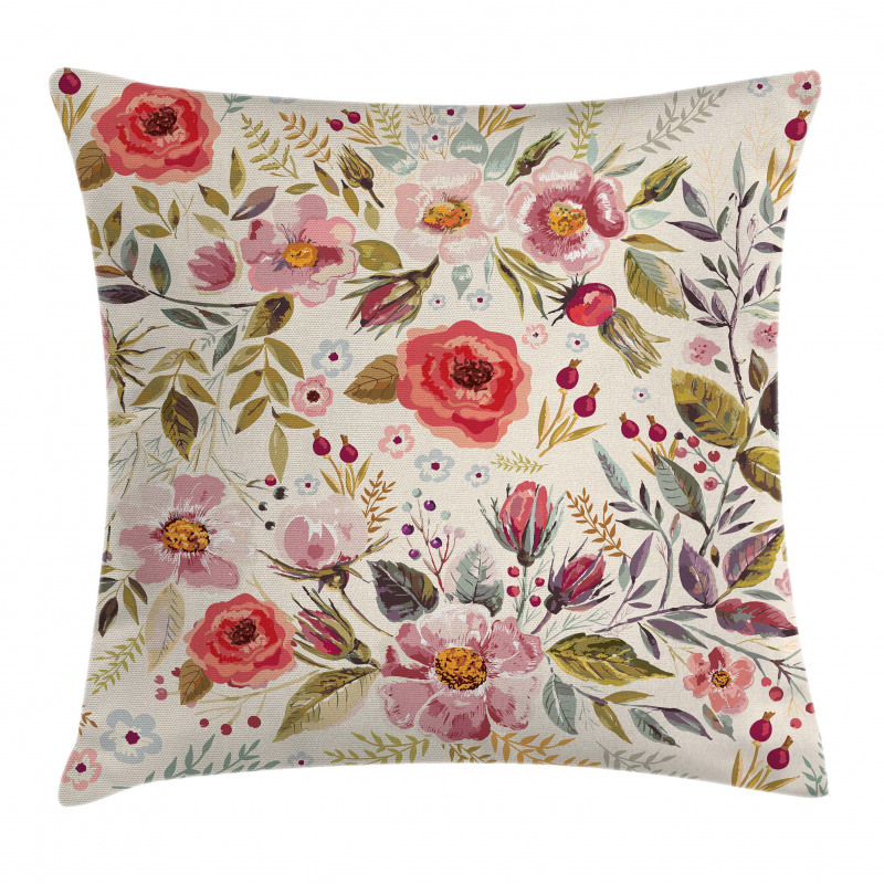Abstract Flowers Roses Pillow Cover
