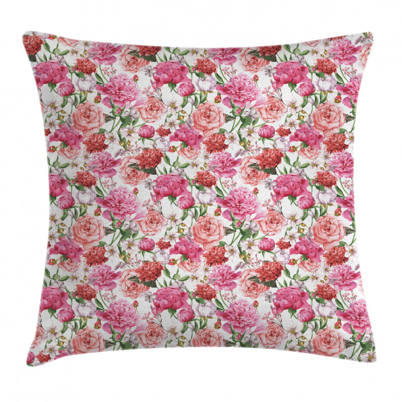 Spring Garden Roses Pillow Cover