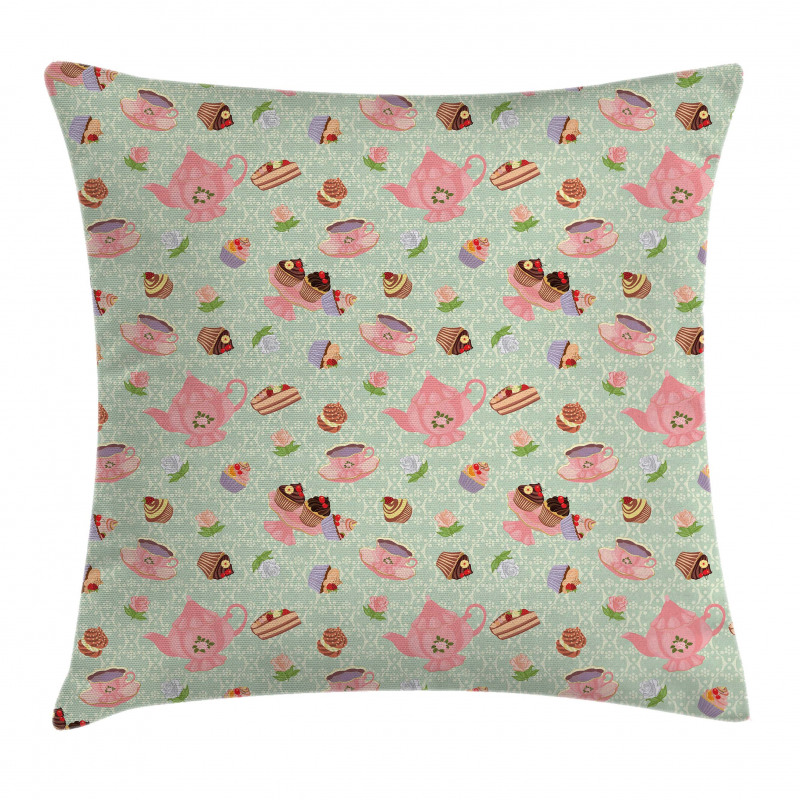 Royal Themed Tea Time Pillow Cover