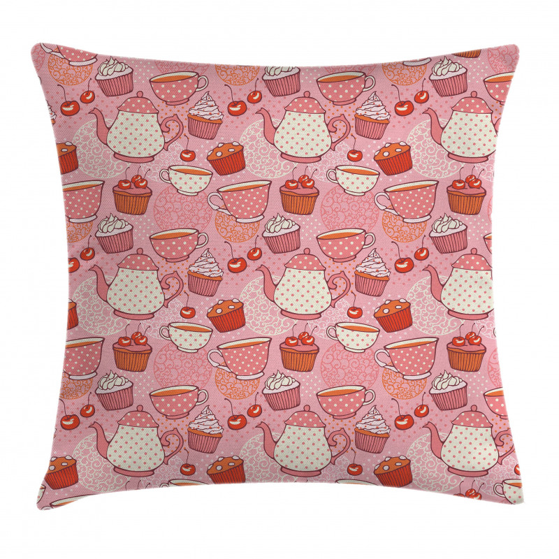 Teapots Cups Cakes Pillow Cover