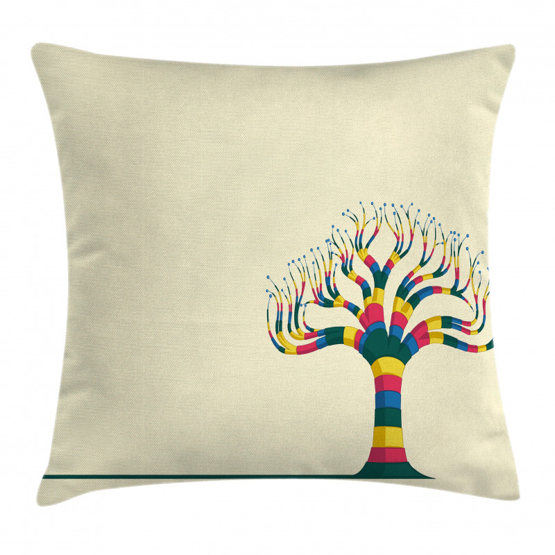 Colorful Tree and the Leaf Pillow Cover