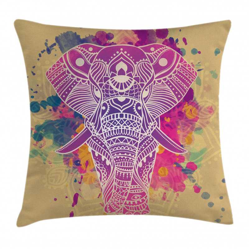 Watercolor Effect Ethnic Pillow Cover