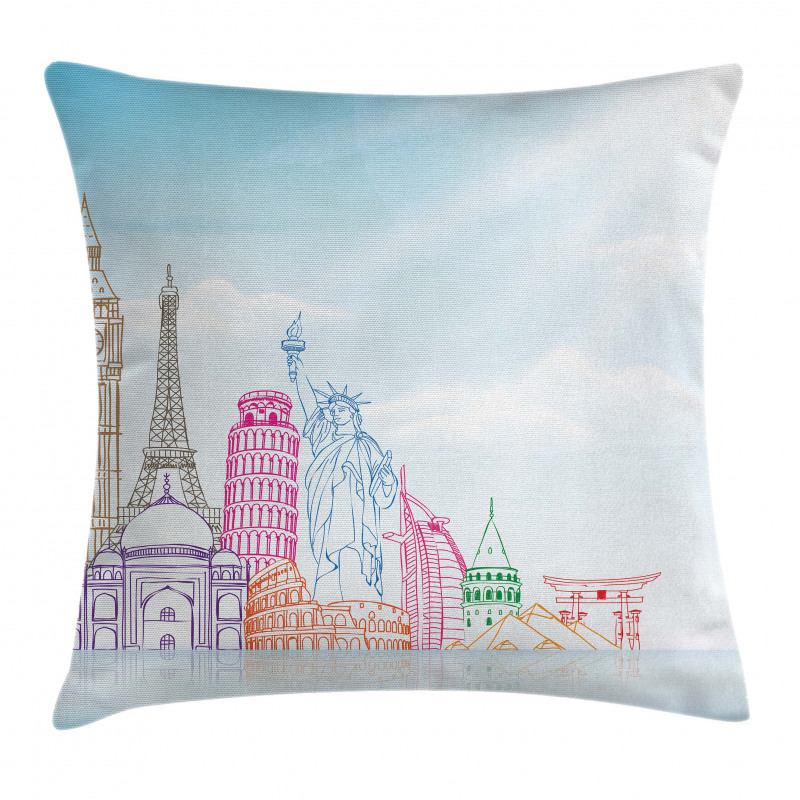 European Cities Landmarks Pillow Cover