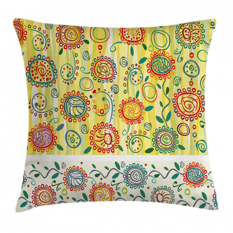 Circles Leaves Abstact Pillow Cover