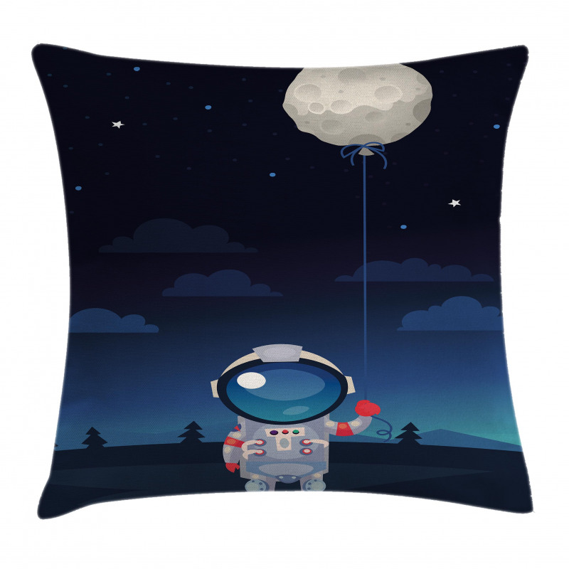 Astronaut with a Moon Pillow Cover
