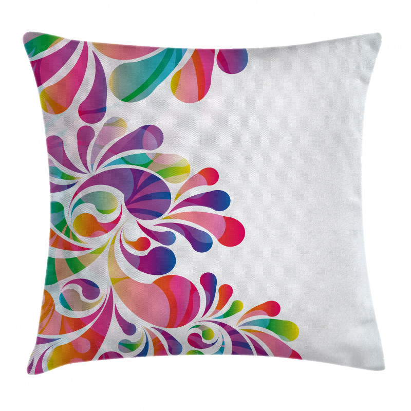 Curvy Floral Design Pillow Cover