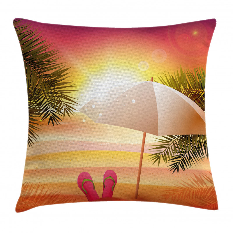 Summer Sunset on Beach Pillow Cover