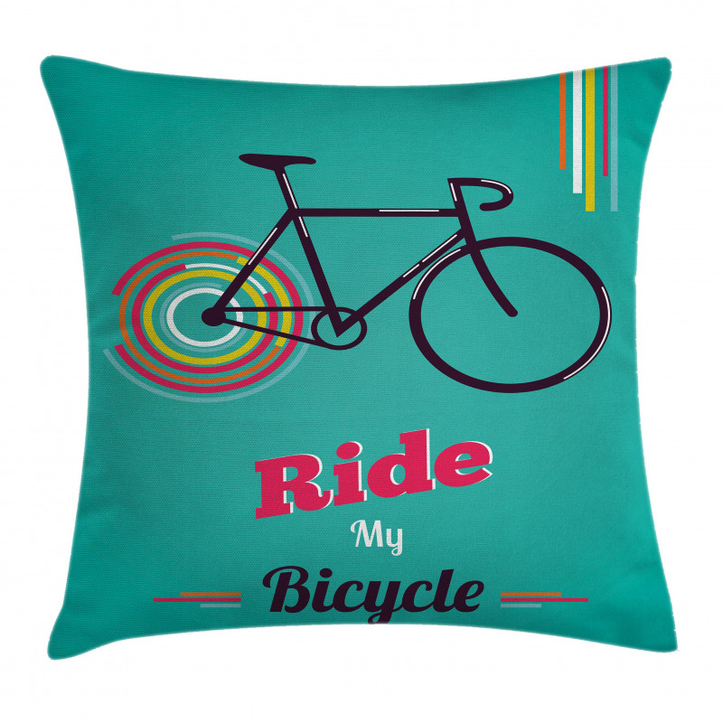 Retro Bicycle Design Pillow Cover