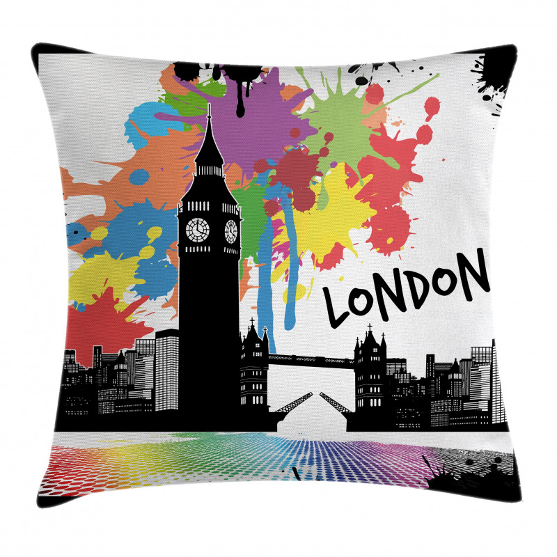 Colorful London City View Pillow Cover