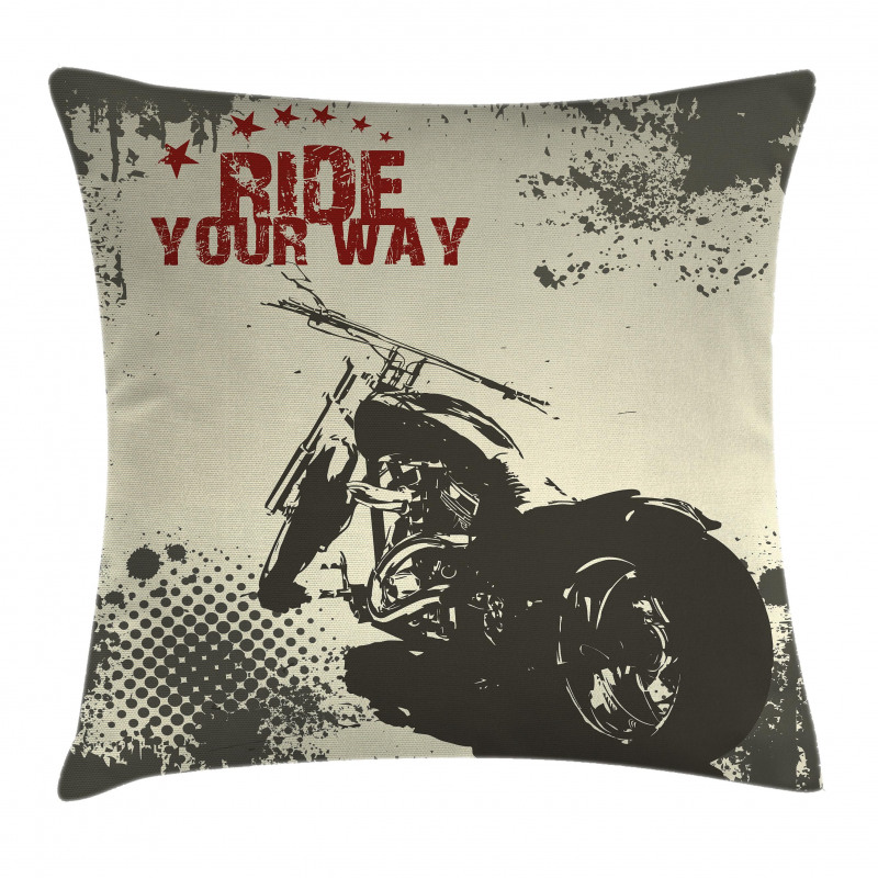 Adventure with Motorcycle Pillow Cover