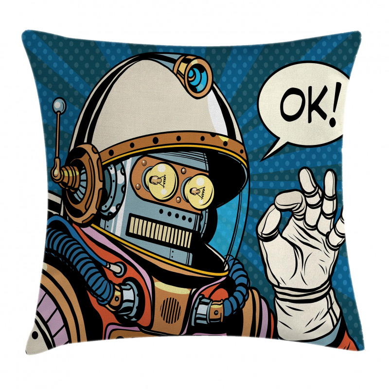 Futuristic Comics Robot Pillow Cover