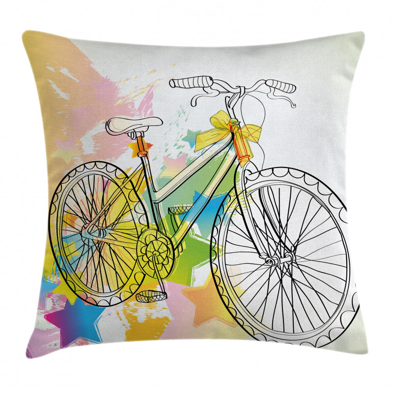 Abtract Colorful Bike Pillow Cover