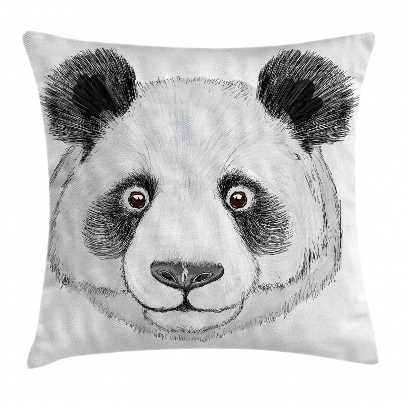 Hand Drawn Panda Pillow Cover