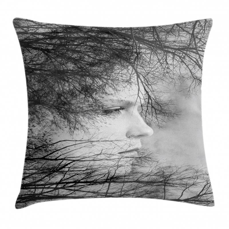 Woman and Trees Pillow Cover
