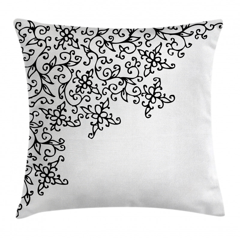 Floral Vignette Design Pillow Cover