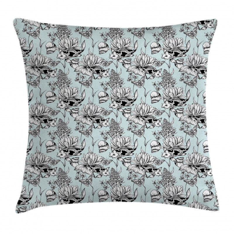 Pond Water Flowers Pillow Cover