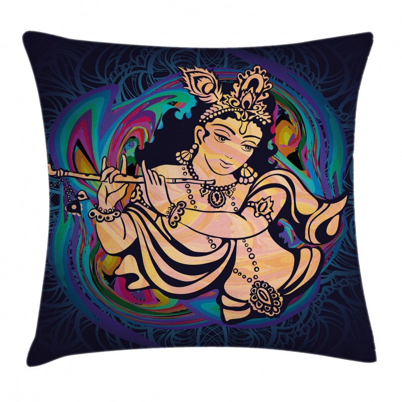 Traditional Woman Figure Pillow Cover