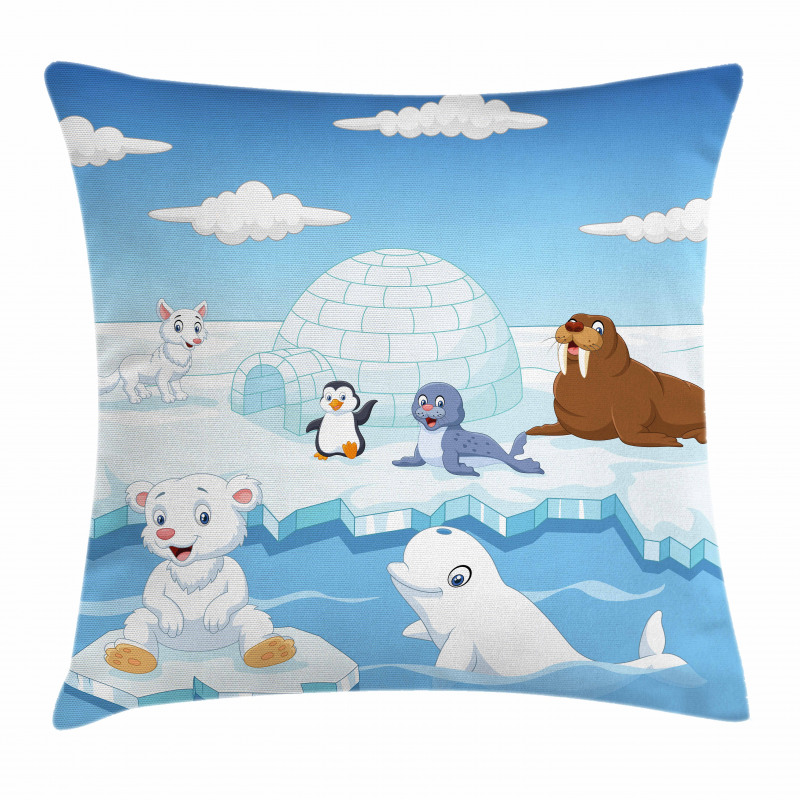 Polar Bears Seal Penguins Pillow Cover