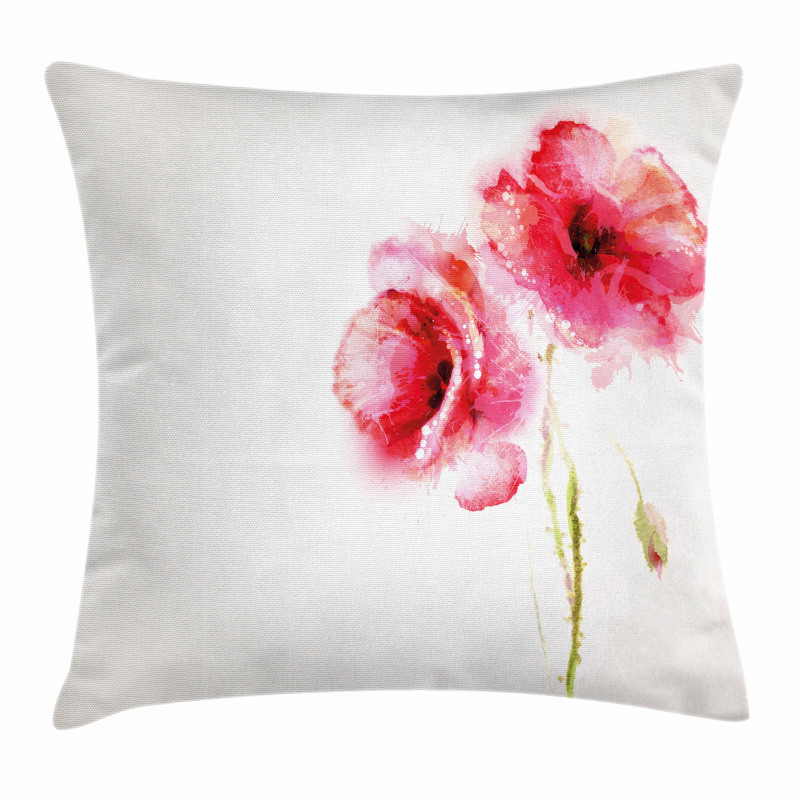 Red Poppies Vivid Spring Pillow Cover