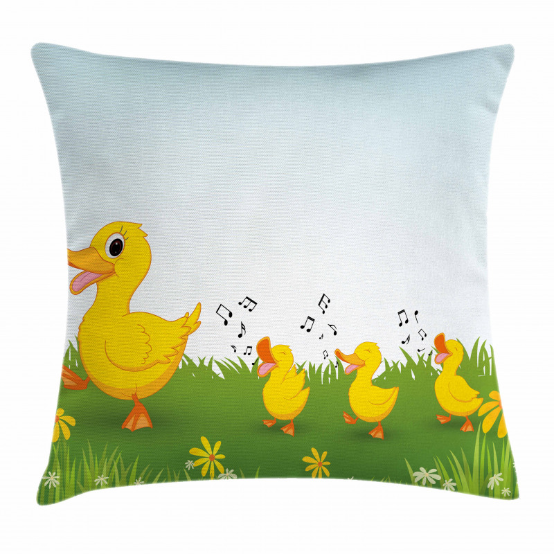 Mother Duck and Babies Pillow Cover