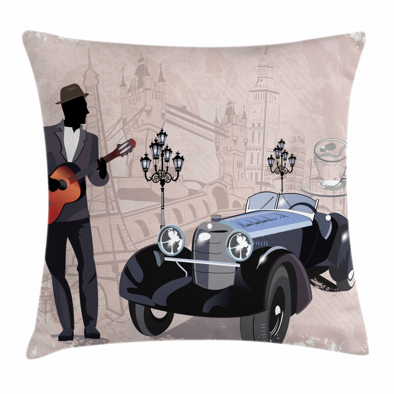 London and Paris Streets Pillow Cover