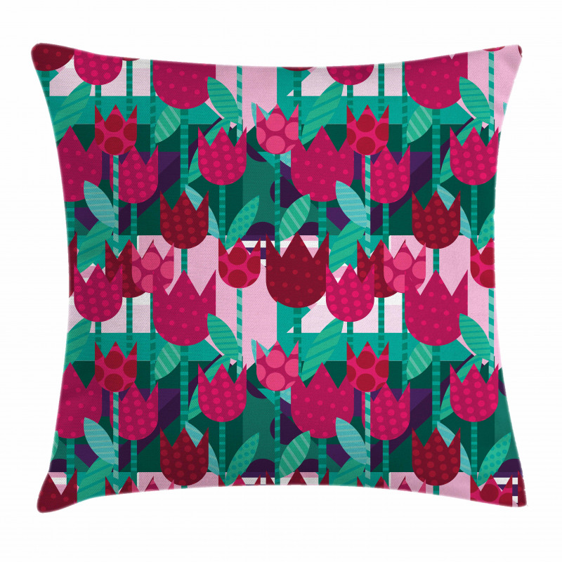Abstract Tulips Flowers Pillow Cover