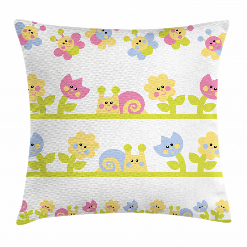Colorful Cartoon Garden Pillow Cover
