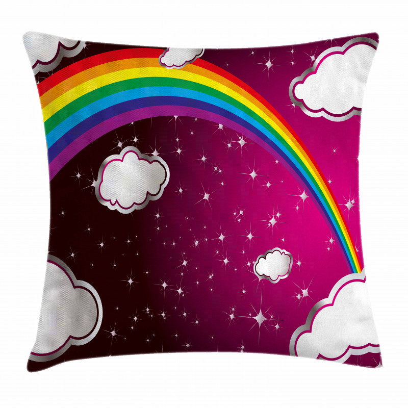 Rainbow Colored Stars Pillow Cover