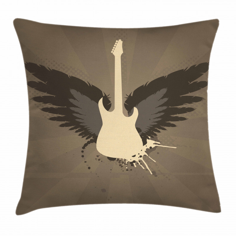Rock Talent Wings Guitar Pillow Cover