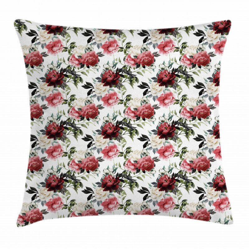 Flower Roses Buds Pillow Cover