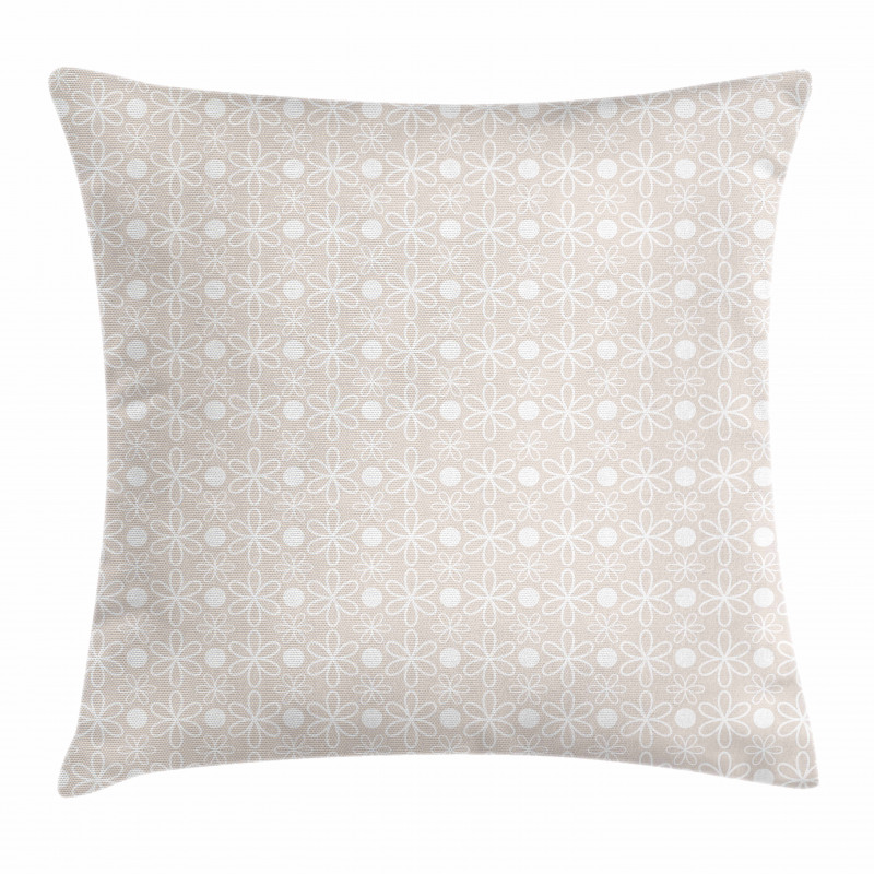 Pastel Flowers and Dots Pillow Cover