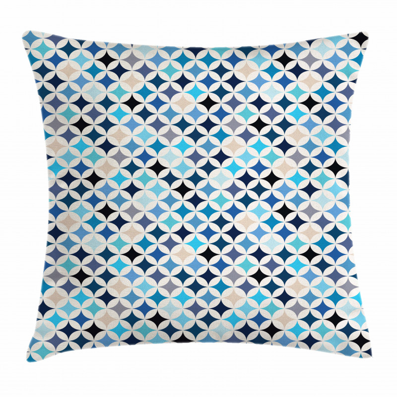 Modern Blue Circles Pillow Cover