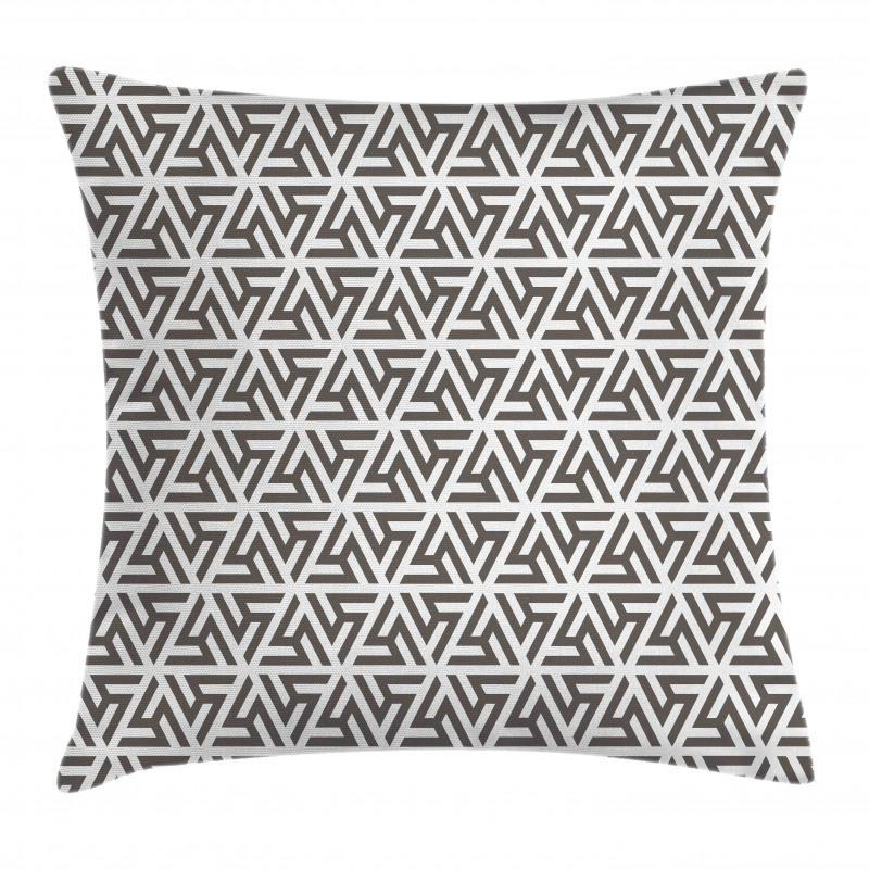 White Geometric Triangle Pillow Cover