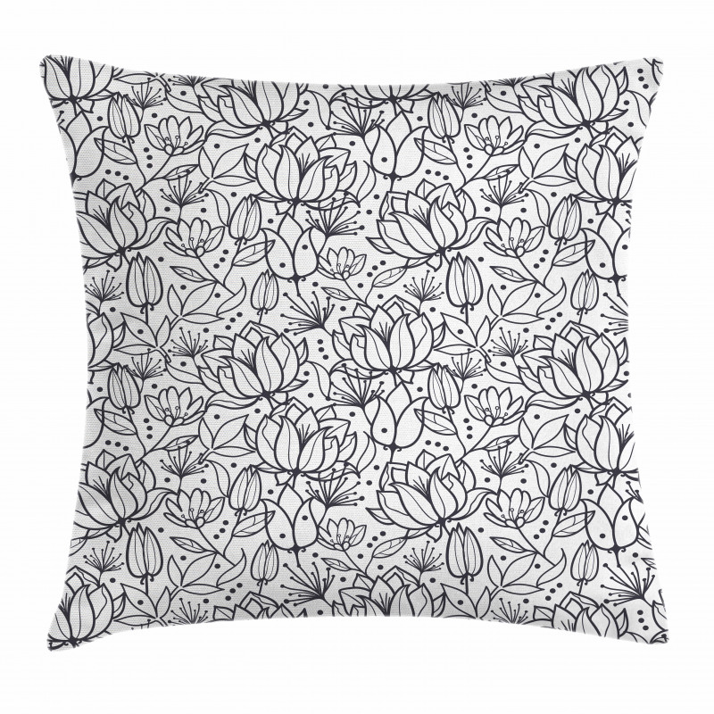 Orchid Flowers Leaf Pillow Cover