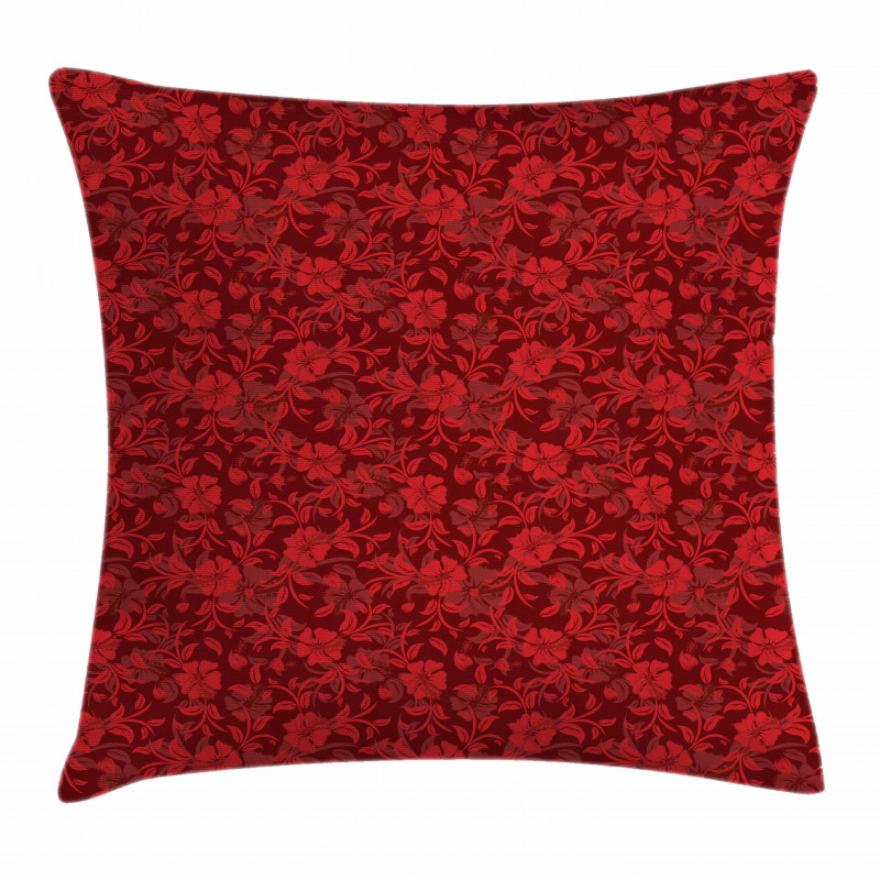Flowers Leaves and Swirls Pillow Cover